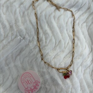 Gold carabiner necklace