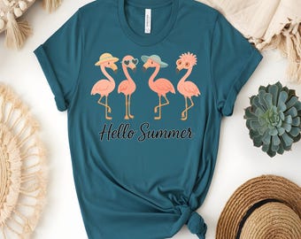 Comfort Colors Flamingo Shirt: Beachy Summer Graphic Tee