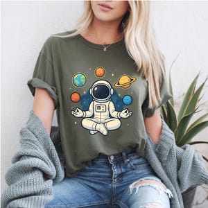 Comfort Colors Meditating Astronaut T-shirt: Cosmic Zen Design