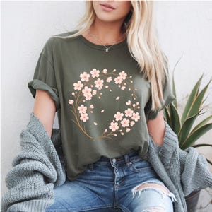 Comfort Colors Cherry Blossom T-Shirt: Elegant Japanese Floral Design