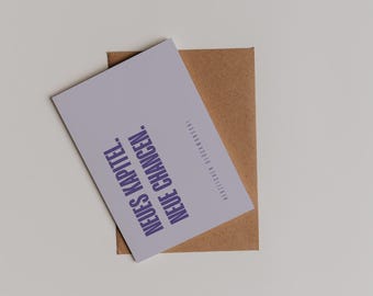 Motivational card for a new beginning DIN A6 | Typography card for a new job, moving, or leaving | Minimalist greeting card