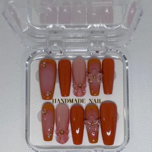 Press on nails - Orange -