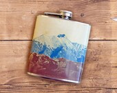 Berge Likör Flasche Camping Wandern im freien Klettern Snowboard Rucksack Abenteuer Geschenk - Flachmann aus Edelstahl 6 Unzen Alkohol