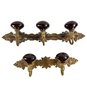 Support mural vintage pour patères, patères en métal avec boutons en céramique