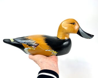 Large Wood Duck Decoy – Vintage Folk Art Bird