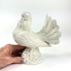 Vintage Ceramic Dove – Large White Bird Figurine – Decorative Collectible
