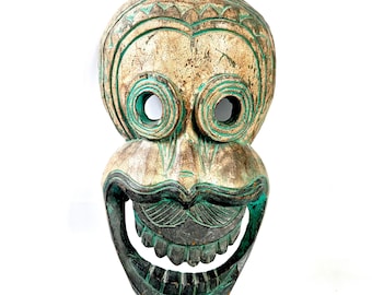 Vintage Balinese Hand Carved Spirit Mask – Barong Style, Indonesia, 1970