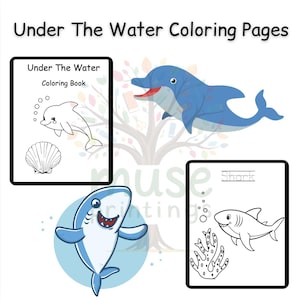 Under the Water Coloring Pages for Kids | Ocean Animals Printable | Sea Life Coloring Book for Children
