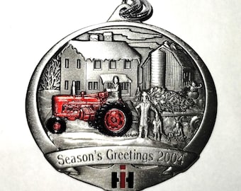 2004 Case IH International Harvester Pewter Christmas Ornament -- #1 in Series
