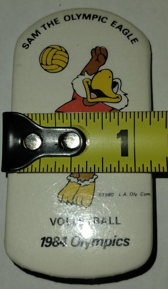 Ancien Verre à Boire En Verre Sam L'aigle Mascotte Des Jeux Olympiques Los Angeles 1984