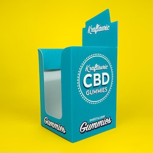 Boîtes d'emballage personnalisées de bonbons gélifiés au CBD | Emballage cosmétique personnalisé | Carton, Kraft, ondulé, rigide | Emballage de supplément personnalisé