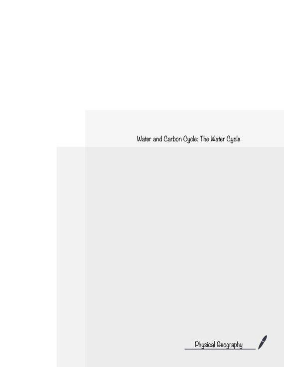 AQA Alevel Geography: Water and Carbon Cycle - The Water Cycle