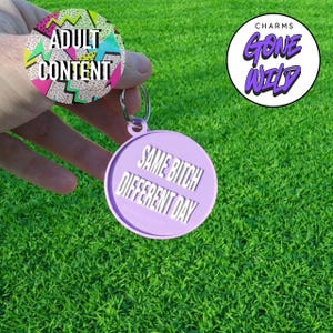 Personalized Curse Word Keychain, PLA Plastic & Resin, Custom Color