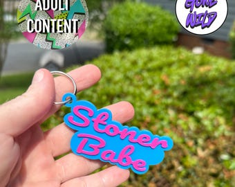 Personalized Stoner Keychain, Custom PLA Plastic Keychain