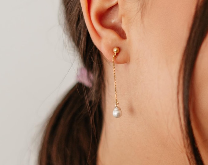 Pearl Drop Earrings – Elegant Silver Jewellery Gift for Her