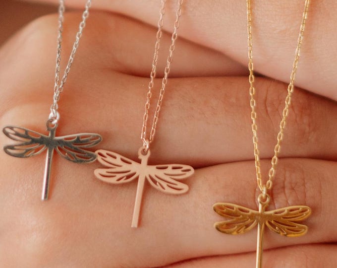 Dragonfly Necklace – Dainty Symbolic Jewellery Gift for Transformation & Strength