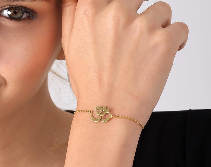 Om Symbol Bracelet – Spiritual Silver Jewellery Gift for Yoga & Meditation