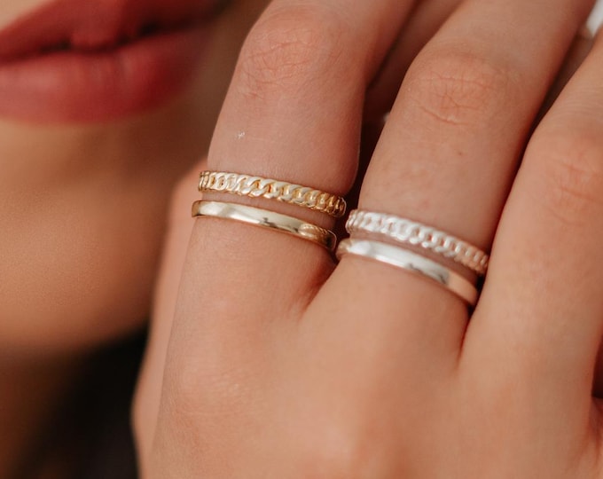 Double Band Ring – Adjustable 925 Sterling Silver Two Line Minimalist Jewellery Gift for Her