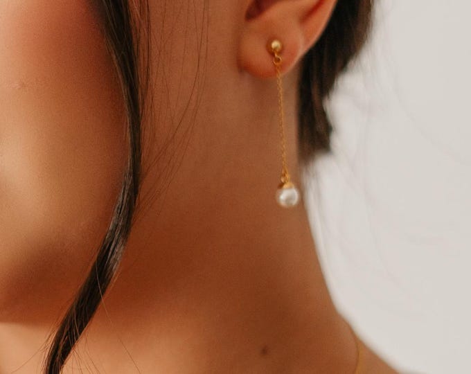 Pearl Drop Earrings – Elegant Sterling Silver Jewelry Gift for Women