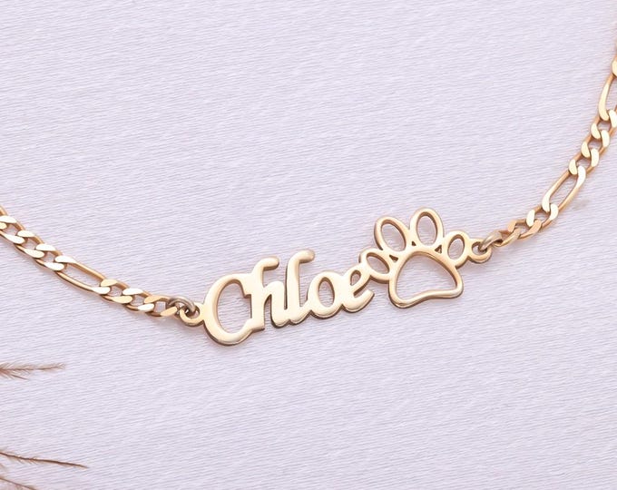 Custom Paw Name Bracelet – 925 Sterling Silver Personalized Pet Mom Jewelry Gift