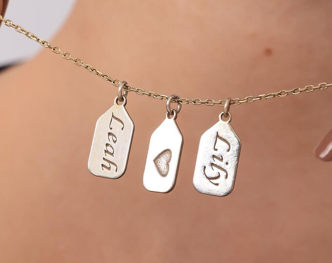Tag Name Necklace – Personalized 925 Sterling Silver Family Gifts