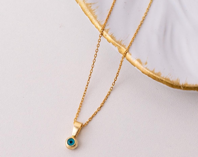 Evil Eye Protection Necklace – Dainty Nazar Charm Jewellery Gift for Her