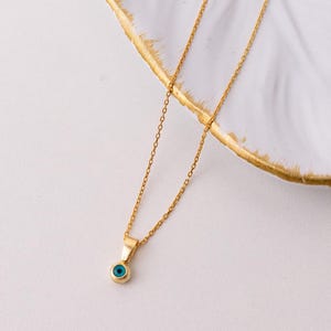 Sterling Silver Evil Eye Necklace, Handcrafted Nazar Pendant, Minimalist Protection Jewelry