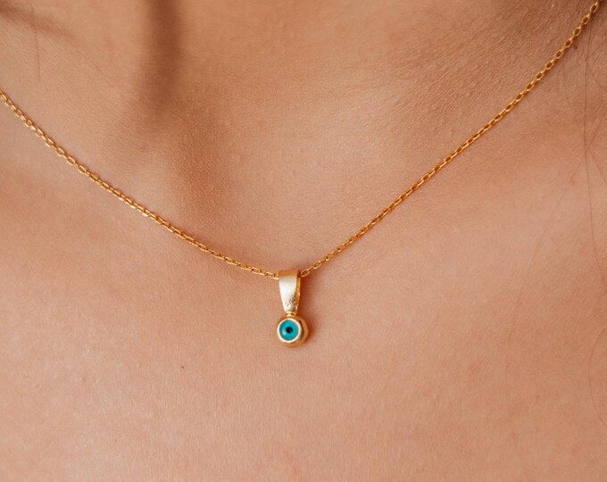 Evil Eye Protection Necklace – Dainty Nazar Pendant Jewelry Gift for Her