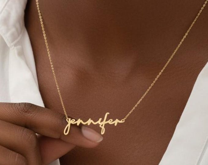 Personalised Name Necklace – Dainty Silver Name Jewellery with Custom Font Options