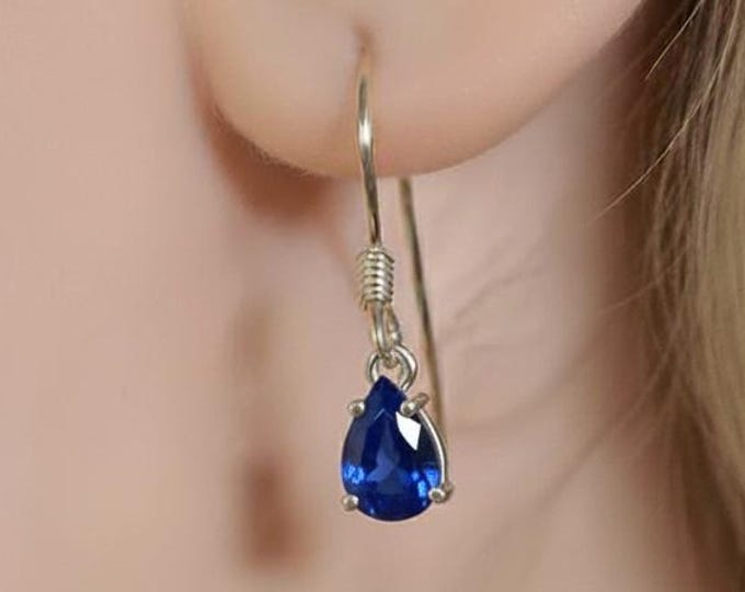 Teardrop Birthstone Earrings – Elegant Silver Jewellery Gift with Colourful Gemstones