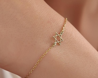 Elegant armband med Davidsstjärna, 925 sterlingsilver smycken med Magen David