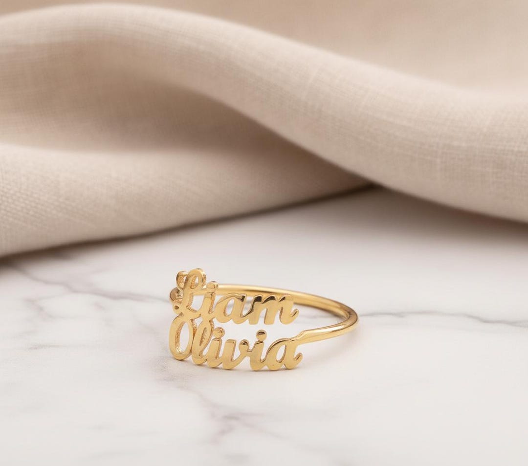 Dual Name Rings Custom Sterling Silver Two-name Ring – Personalized Jewelry - Etsy