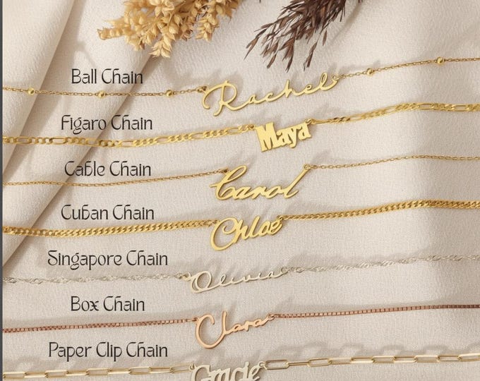 Custom Name Necklace – Elegant Sterling Silver Jewelry with Multiple Chain Styles