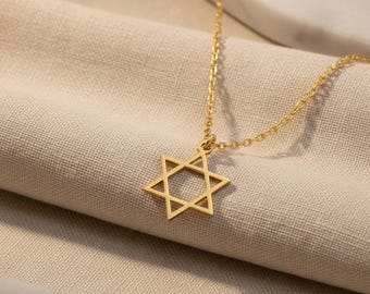 Dainty Star of David Necklace, Minimalist Magen David Pendant, Jewish Faith Jewelry