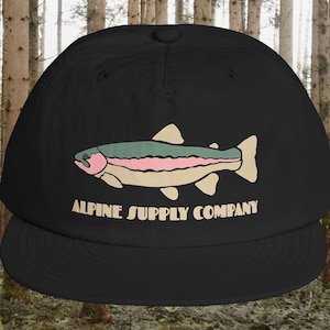 Rainbow Trout Fishing Hat: Unisex Nylon Snapback Cap