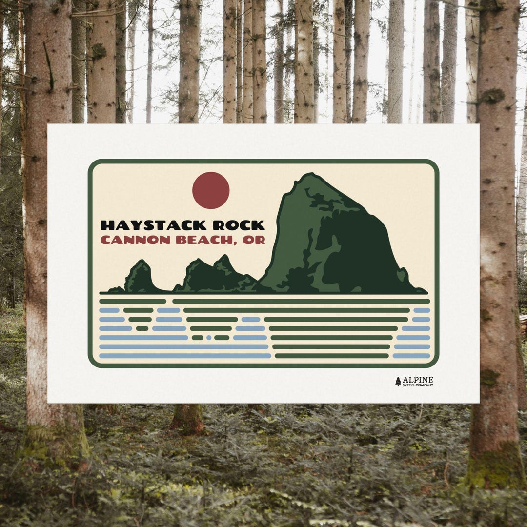 Haystack Print Out Haystack Rock Cannon Beach Poster | 17