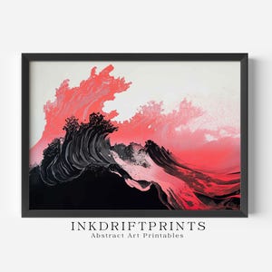 Crimson Surge, Dynamic Contrast, PRINTABLE Digital Download, InkDriftPrints - IDL026