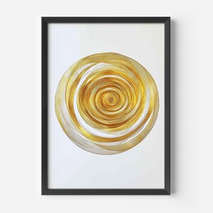 Golden Vortex, Warm Monochrome, Downloadable Print, InkDriftPrints - IDP256