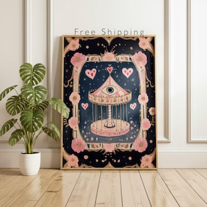 Surreal Eye Carnival Art Print: Gothic Tarot Wall Art, Occult Aesthetic, Mystical Decor image 10