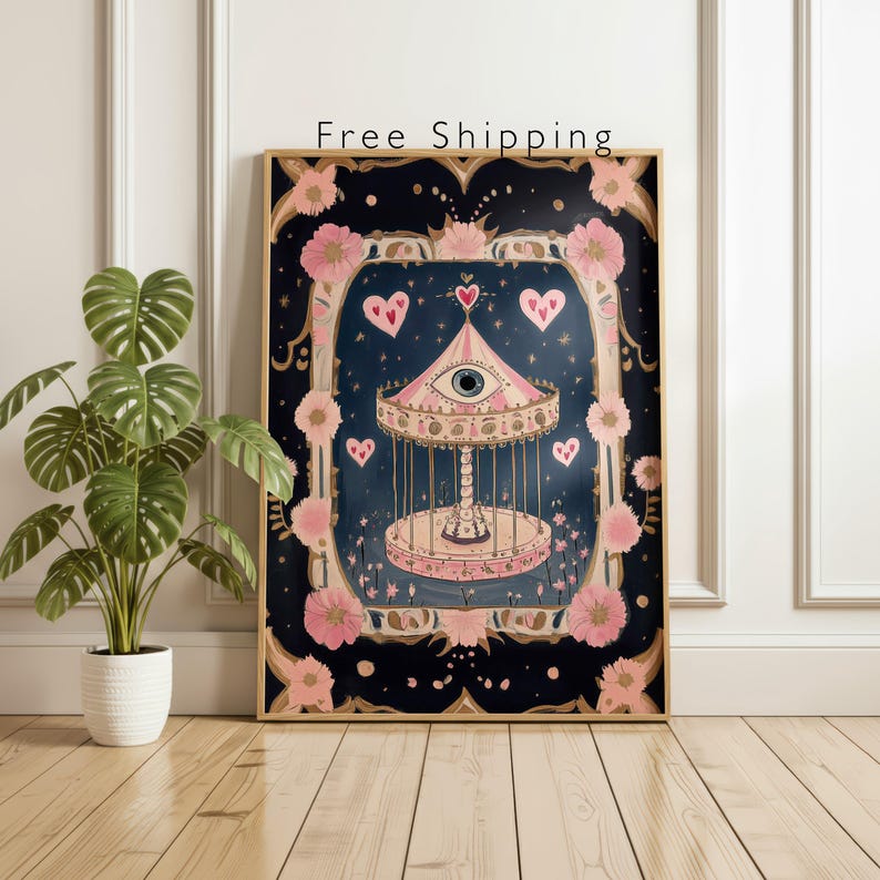 Surreal Eye Carnival Art Print: Gothic Tarot Wall Art, Occult Aesthetic, Mystical Decor image 10