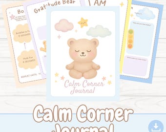 Kids Calm Corner Journal: quaderno di esercizi stampabile sui sentimenti (download digitale)