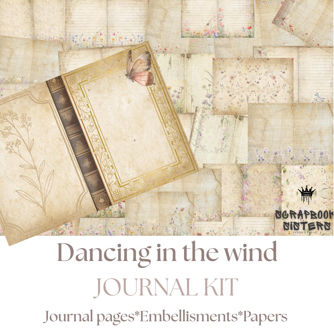Dancing in the Wind Junk Journal Kit – Spring Meadow Printable Papers ...