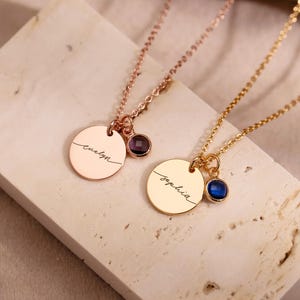 Custom Birthstone Necklace, Personalized Jewelry for New Mom Jewelry, Kids Name Pendant, Custom Grandma Name Necklace, Birthday Gift for Her