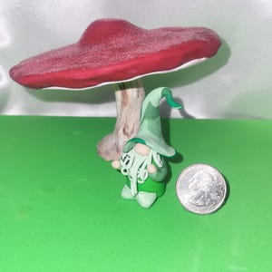 Mini Forest Gnome Clay Figure - Handcrafted Garden Gnome Figurine - Tiny Woodland Decor for Plant Lovers - Unique Fairy Garden Accessory