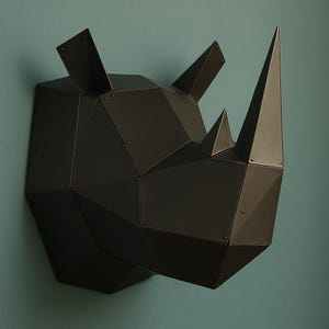 Wzór geometryczny nosorożca: Format pliku Laser Decor DXF. Materiały: ocynkowane nity 1 mm
