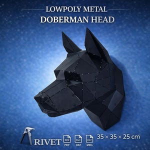 Cabeza de dóberman dxf - Archivo de corte láser DXF de ensamblaje de soldadura