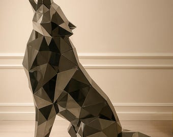 Wolf pattern: riveted Laser Decoration DXF File Format pdo,obj dxf.
