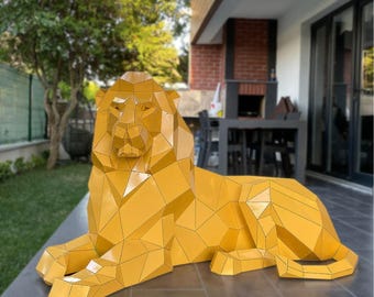 Geometric Lion pattern DXF File Format. weldless riveted