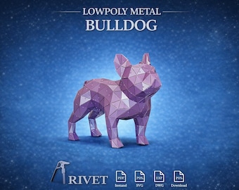 French bulldog, dxf cnc metal dog, no welding required