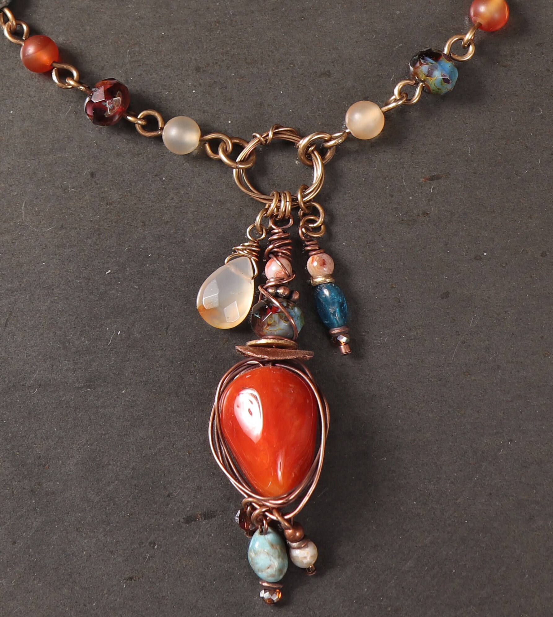 Collar Fuego en el cielo: colgante de piedra semipreciosa | Etsy